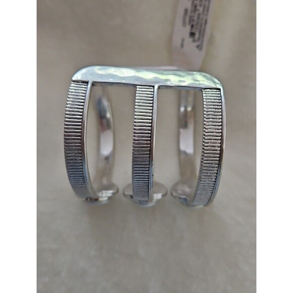 NWT  Lucky BRAND Silver Tone Freshwater Pearl Cuff Bracelet  $75 - Picture 5 of 5
